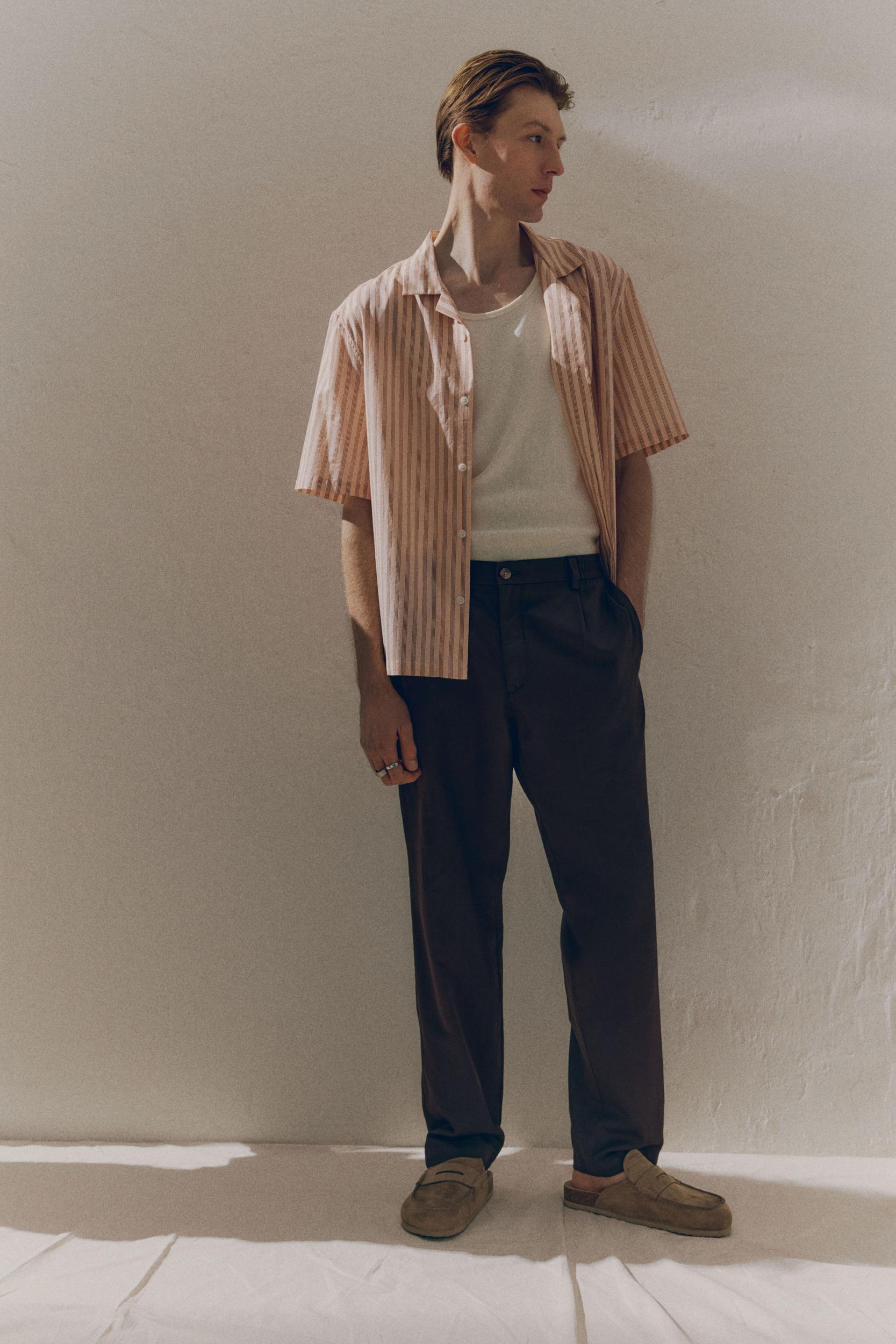 Regular-Fit Lyocell-Blend Pants Product Image