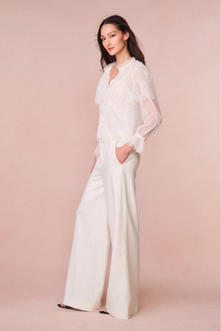 Duquette Sheer Lace Top - IVORY Product Image