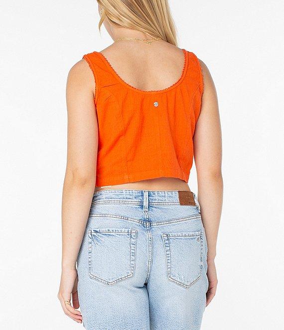 Roxy Kayla Cropped Tie Front Tank Top Product Image