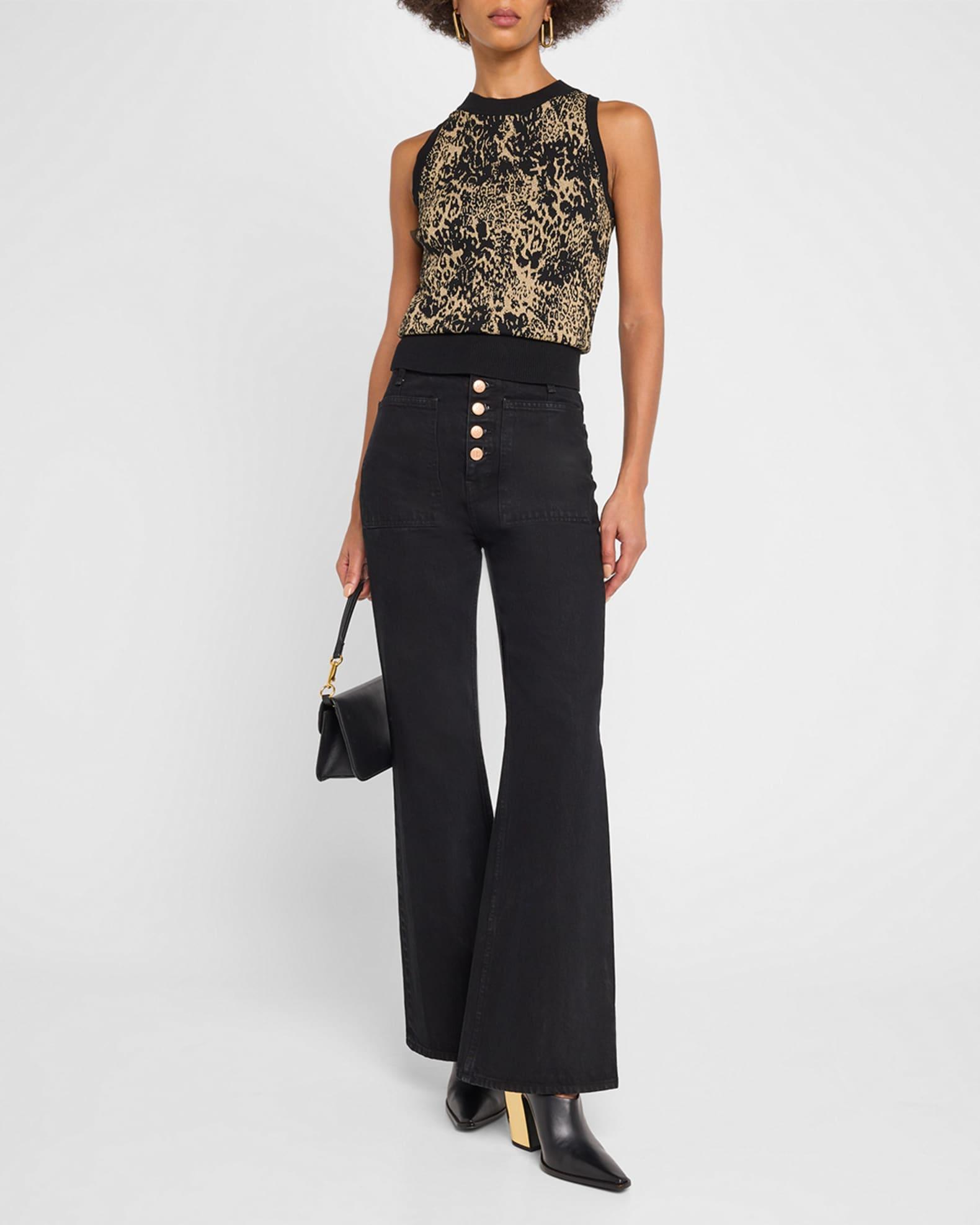 Yasmine Sleeveless Metallic Leopard Top Product Image