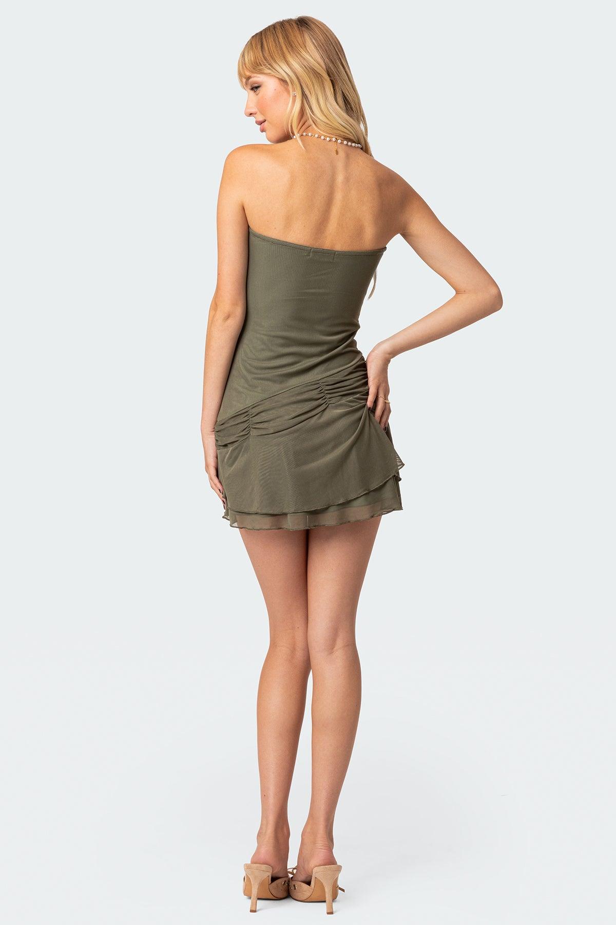 Evelin Ruched Hem Mini Dress Product Image