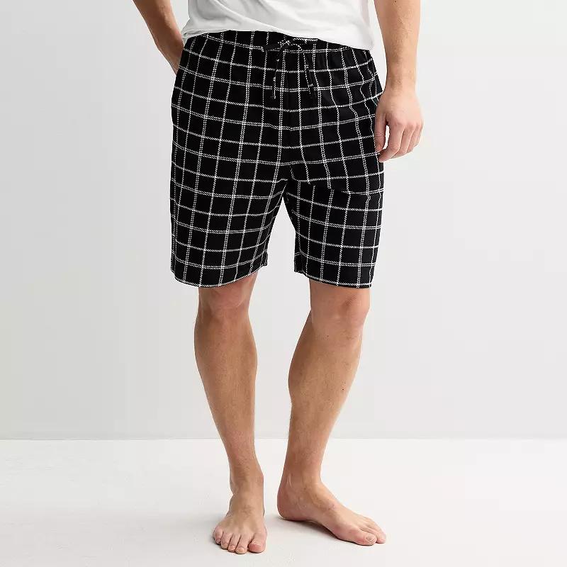 Men's Sonoma Goods For Life® Knit Pajama Shorts, Size: Small, Checkered Plaid Blues Product Image