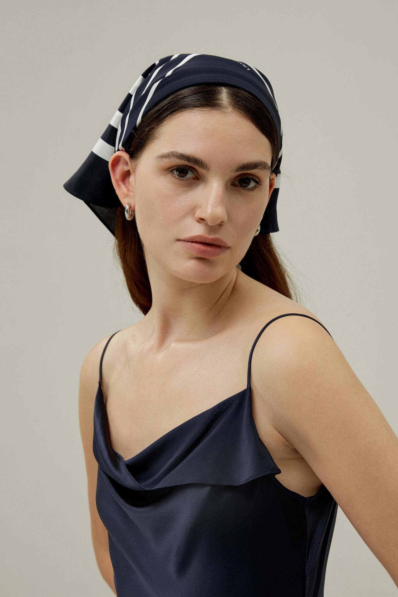 Geometric Print Silk Scarf Product Image