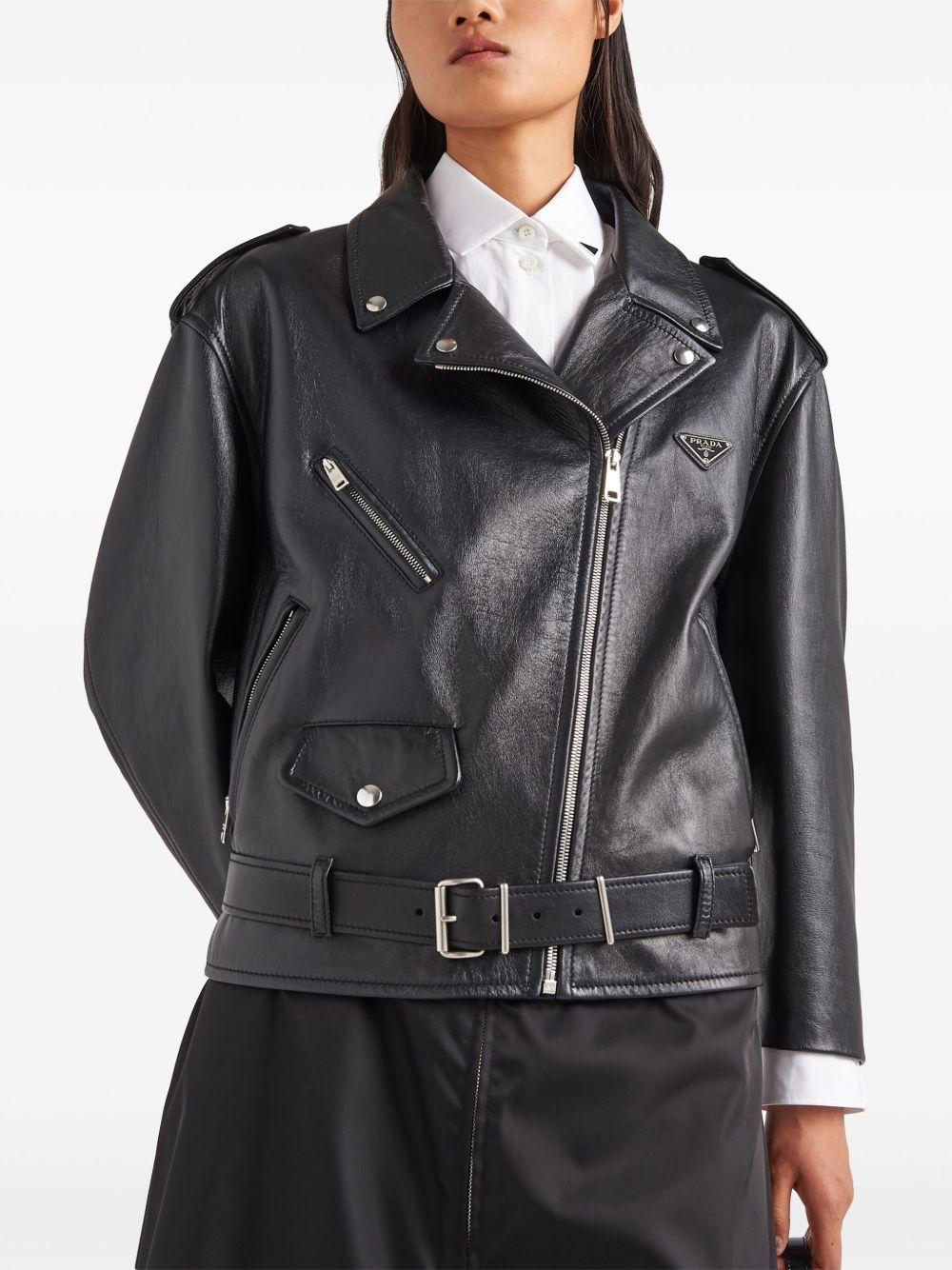 nappa-leather biker jacket Product Image