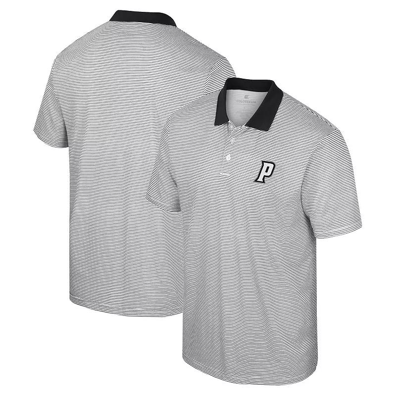 Men's Colosseum White/Black Providence Friars Print Stripe Polo,  Product Image