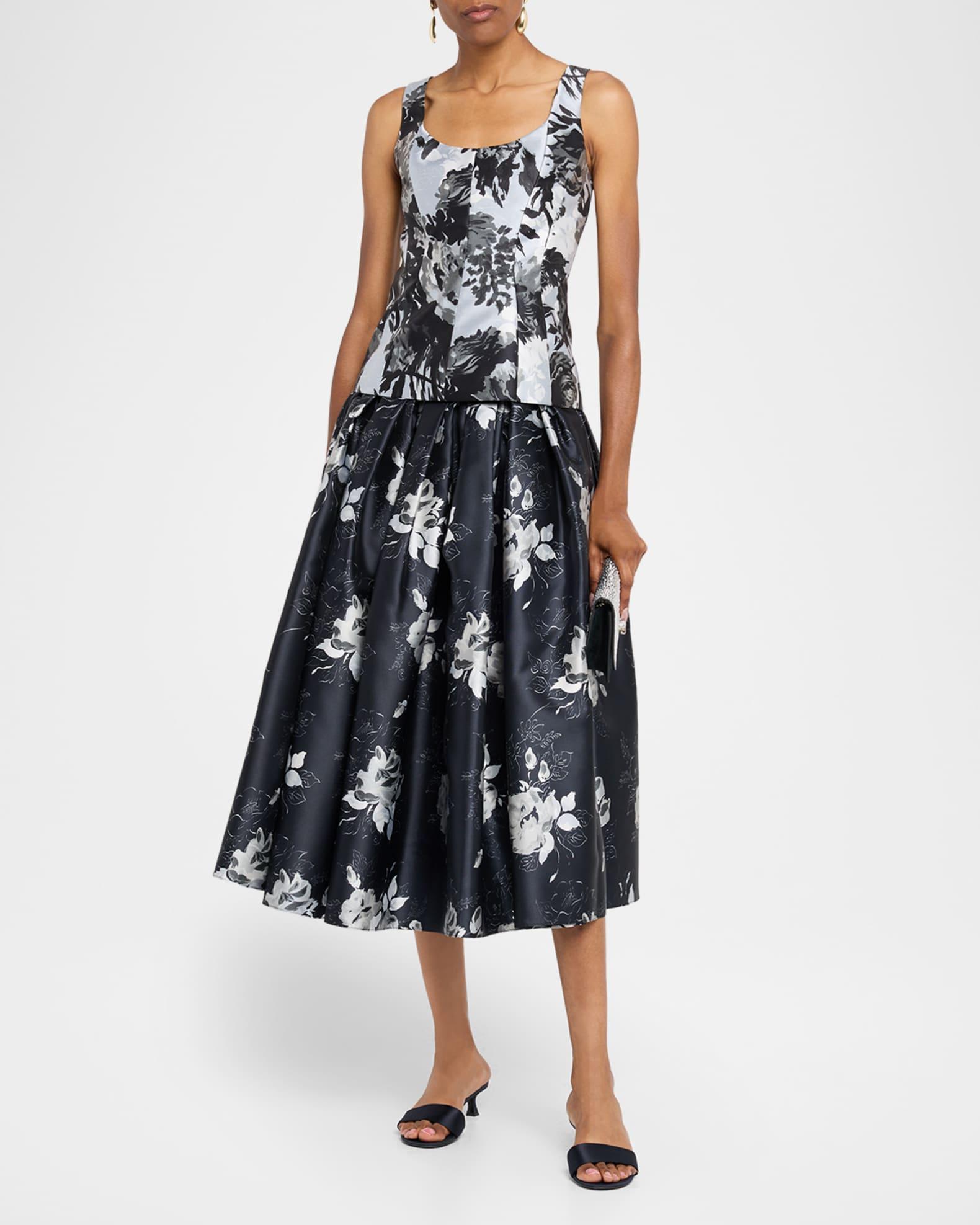 Floral Pleated Midi Skirt Product Image
