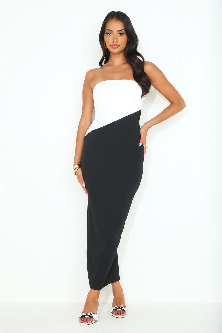 It's Important Strapless Midi Dress Black Product Image