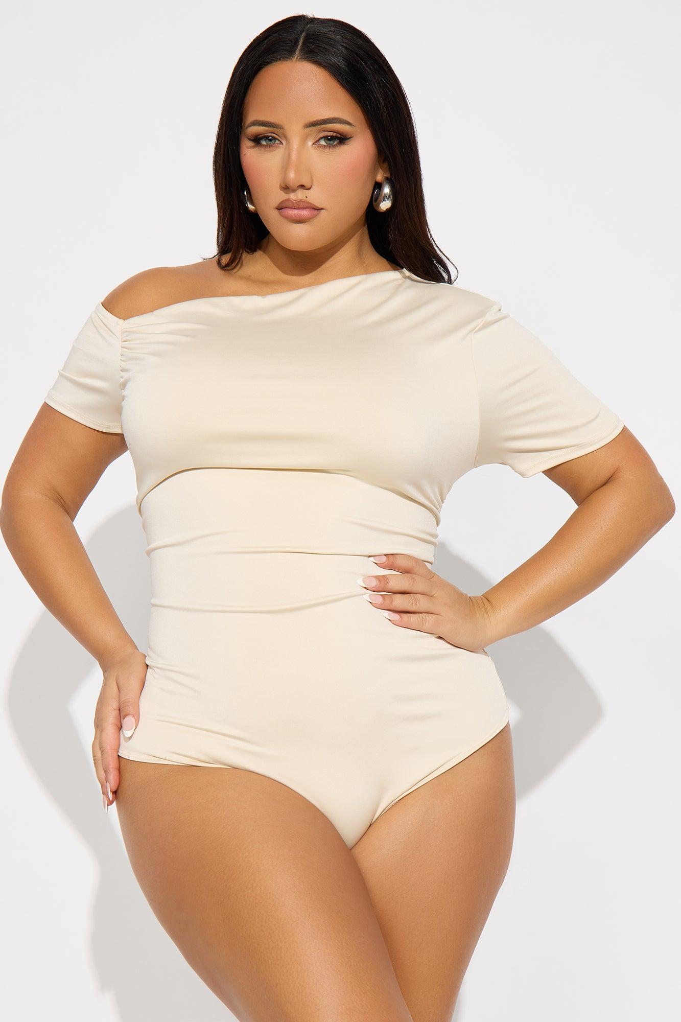 Eesha Ruched Off Shoulder Bodysuit - Cream Female Product Image