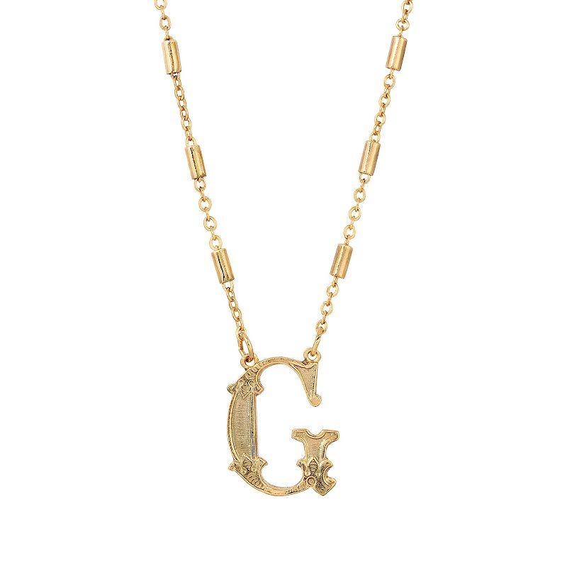 1928 Gold Tone Initial Necklace, Womens, Yellow W Product Image