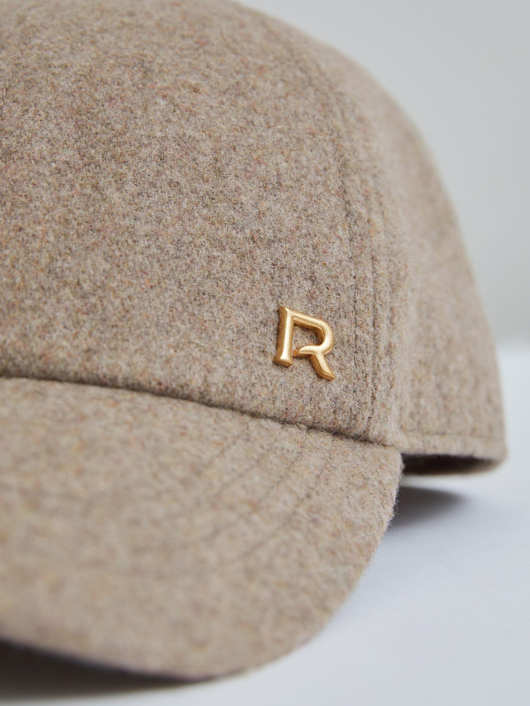 Wool Blend Flannel Baseball Cap in Taupe Product Image