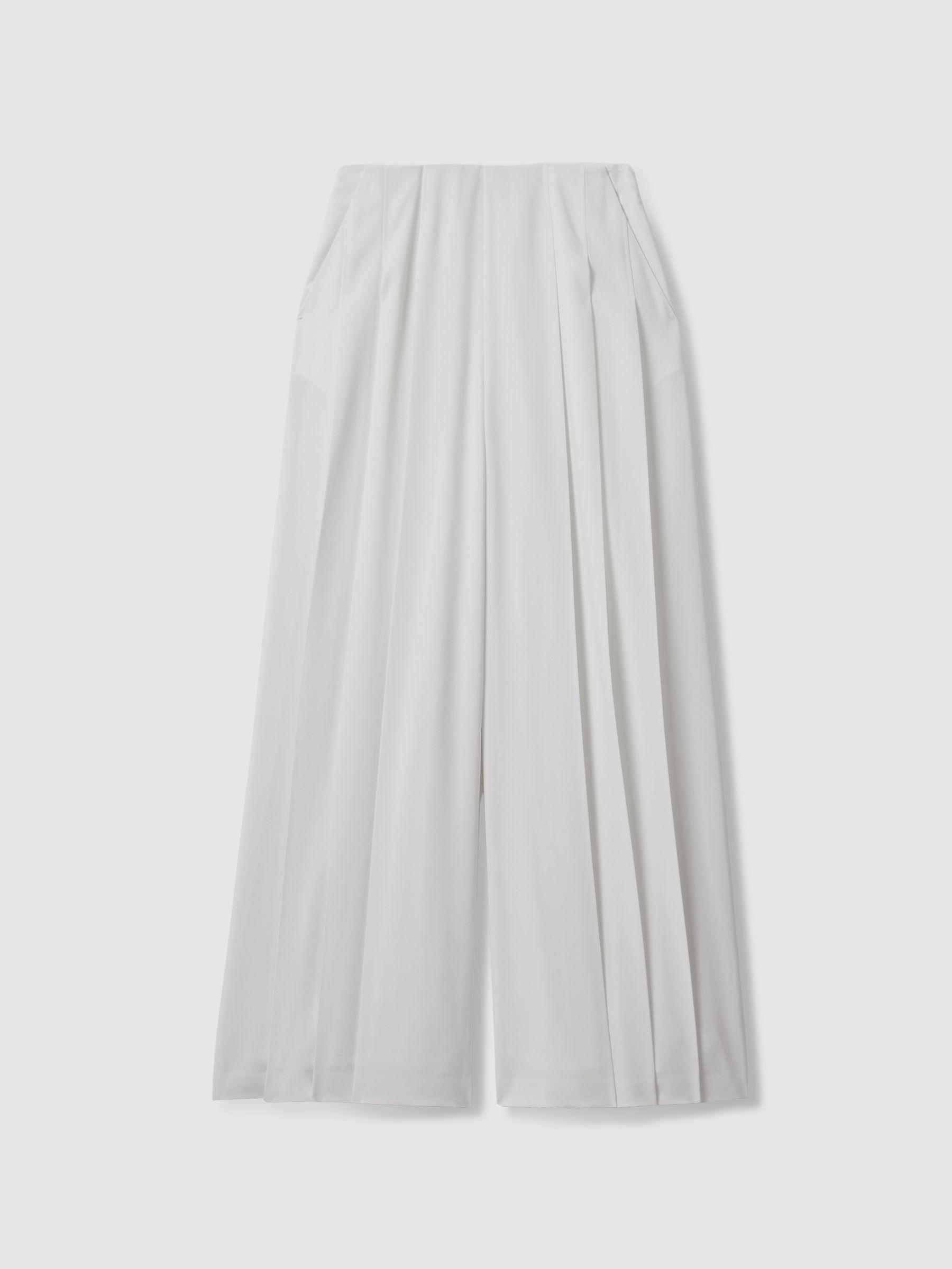 Florere Pleated Wide Leg Trousers in Ivory Product Image