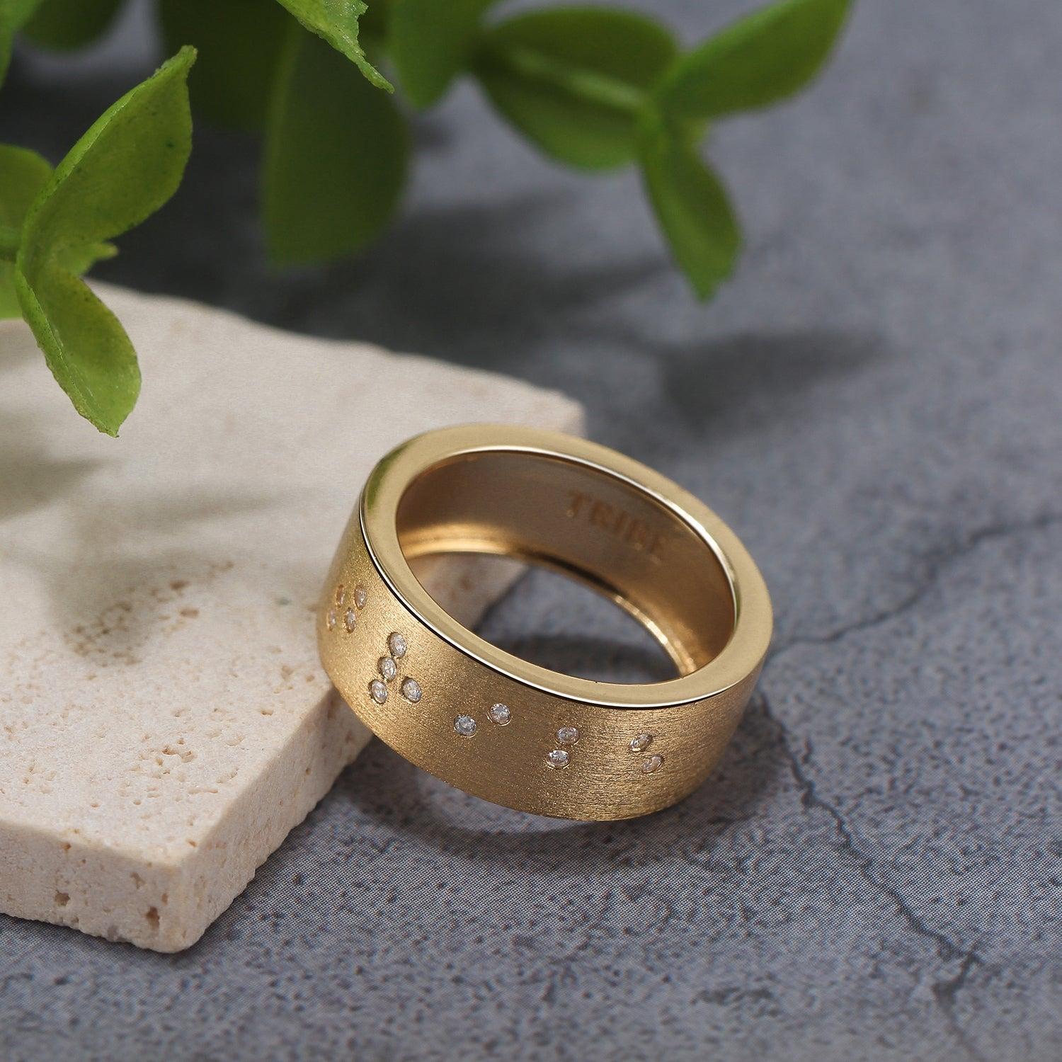 Touchstone Tribe Band Ring Brushed Gold Product Image