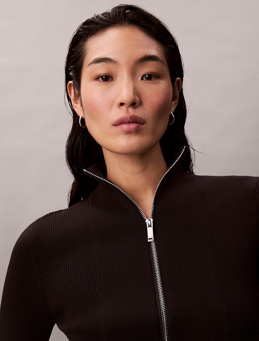 Nylon Ribbed Zip Jacket Product Image