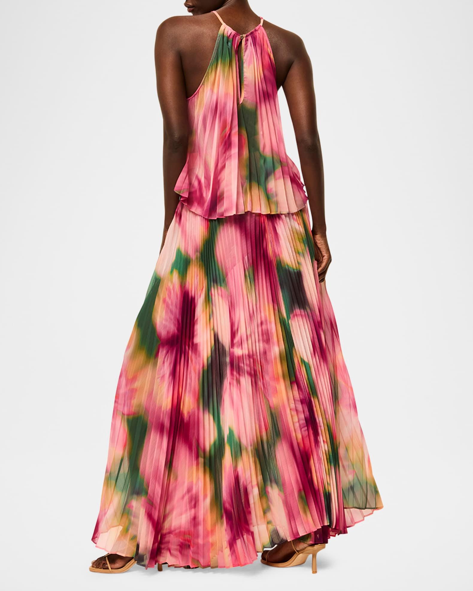 Ilona Pleated Chiffon Maxi Skirt Product Image