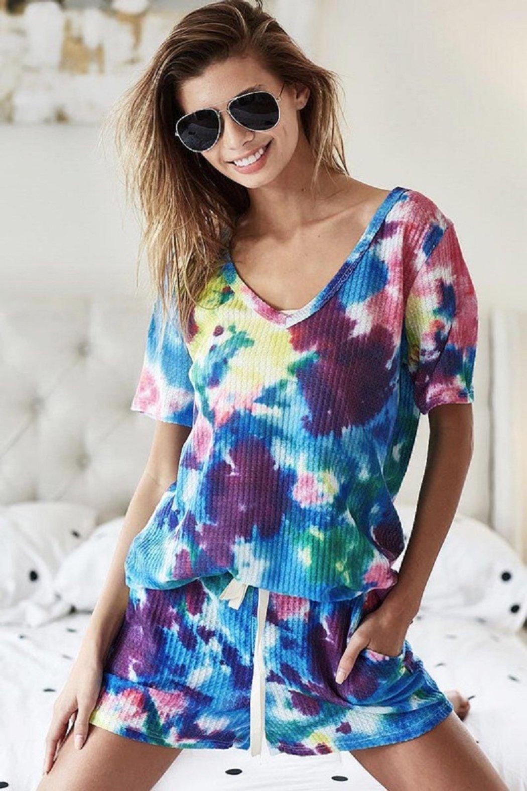 Waffle Tie Dye Shorts Product Image