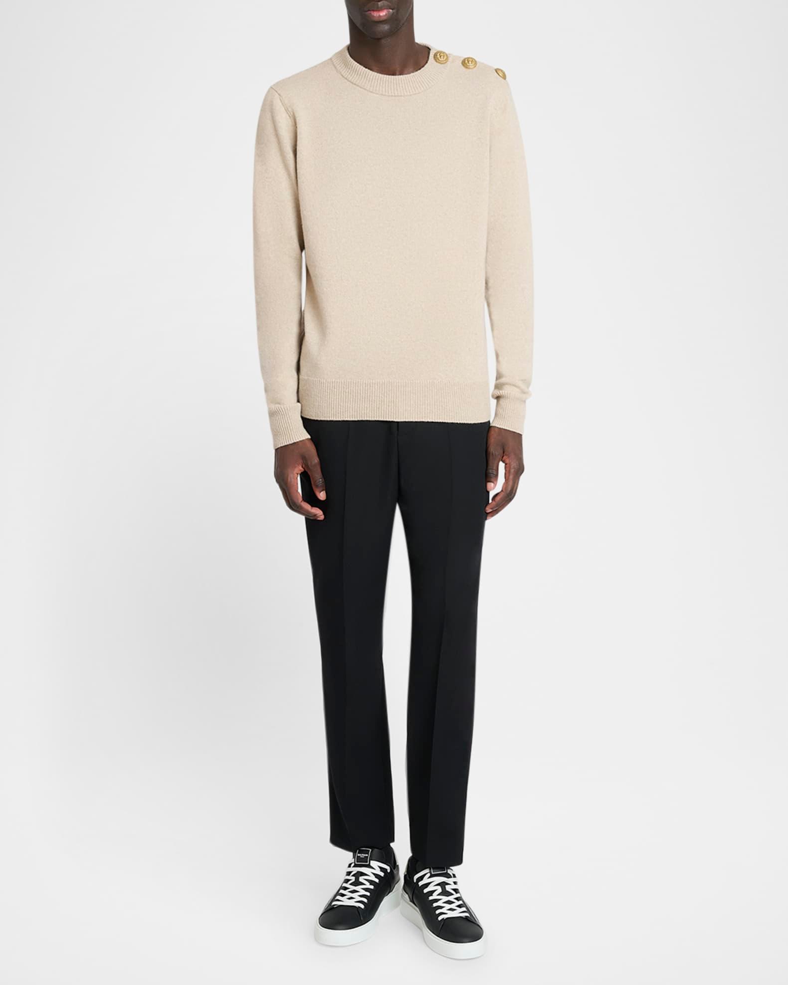 Men's Straight-Fit Tailored Satin-Trim Pants Product Image