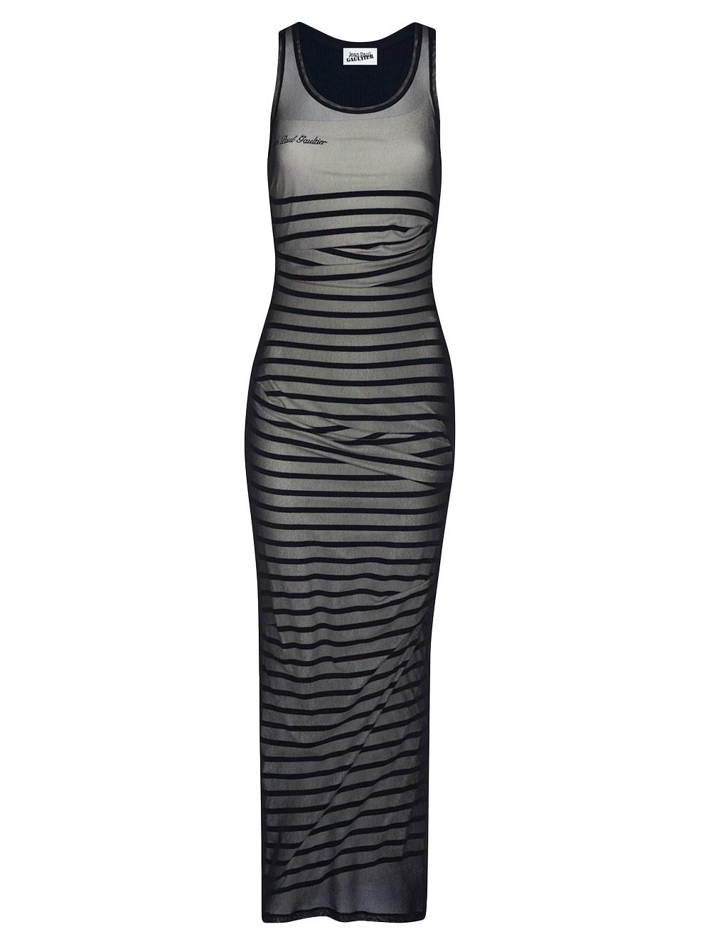 Black & Navy 'The Bi-Material Marinière' Maxi Dress Product Image