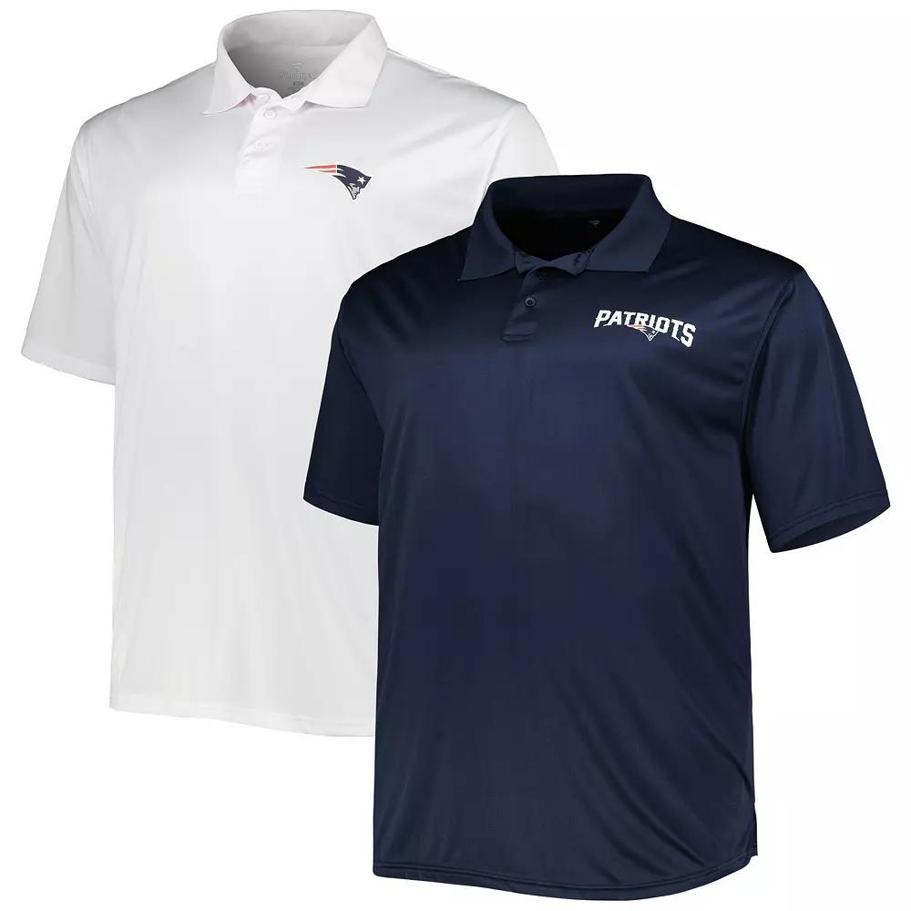 Men's Fanatics Branded Navy/White New England Patriots Solid Two-Pack Polo Set,  Product Image