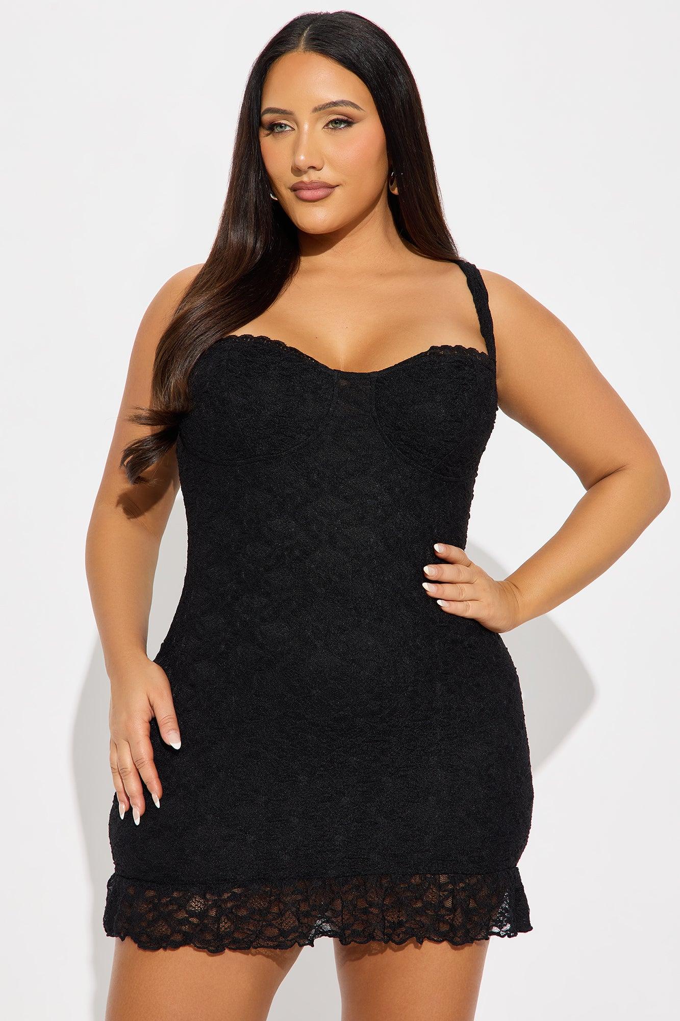 Cleo Lace Micro Mini Dress - Black Female Product Image