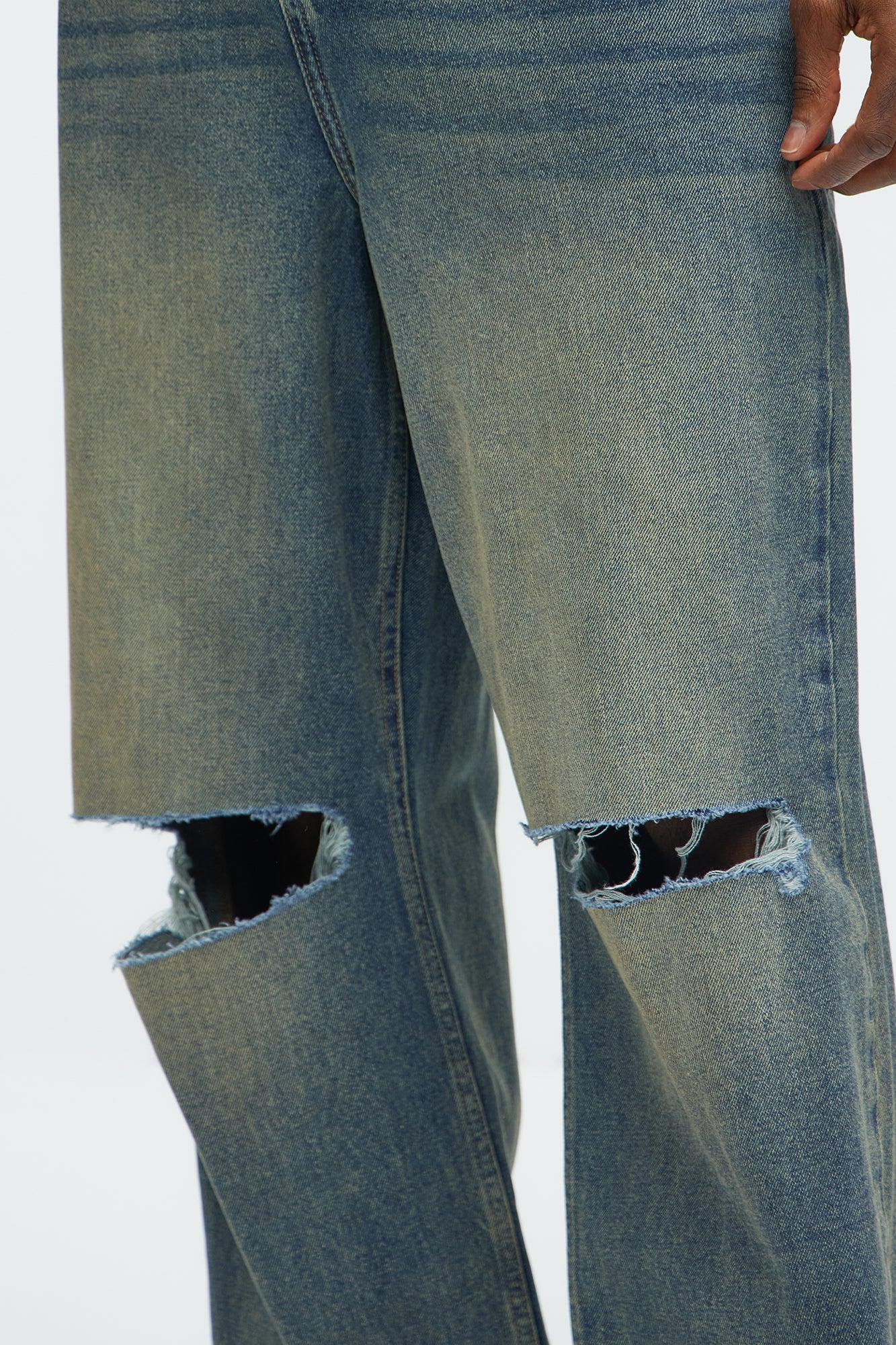 James Distressed Vintage Baggy Jeans - Vintage Blue Wash Product Image