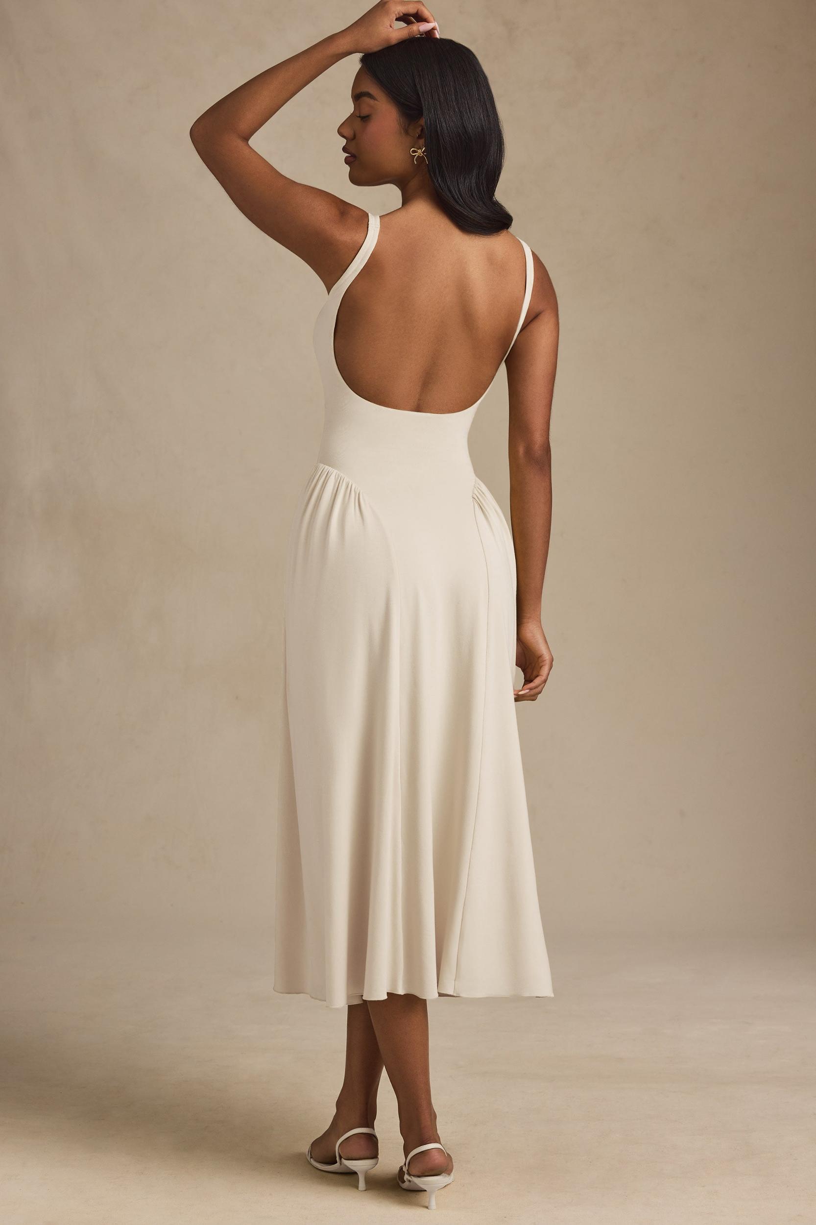 Modal A-Line Midaxi Dress in Ivory Product Image