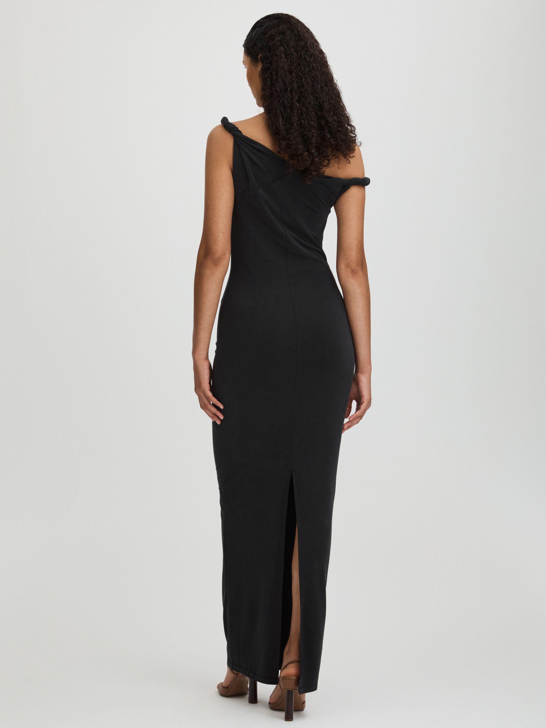 Twisted Strap Jersey Maxi Dress in Black Product Image