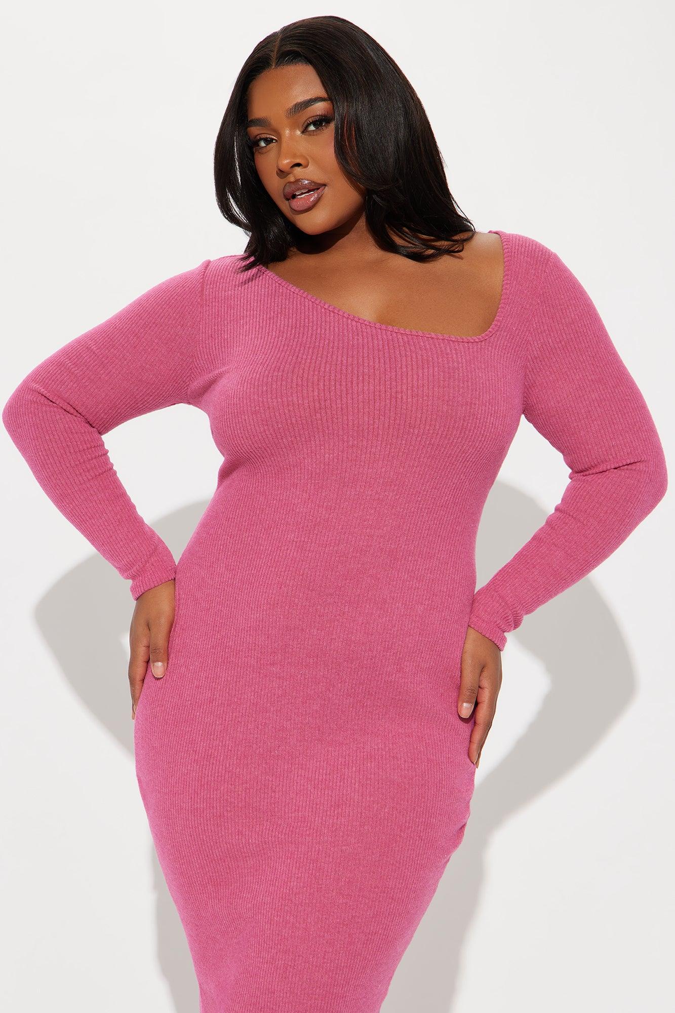 Hannah Ribbed Maxi Dress - Fuchsia Product Image