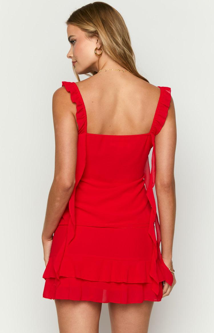 Caspian Red Chiffon Top Product Image