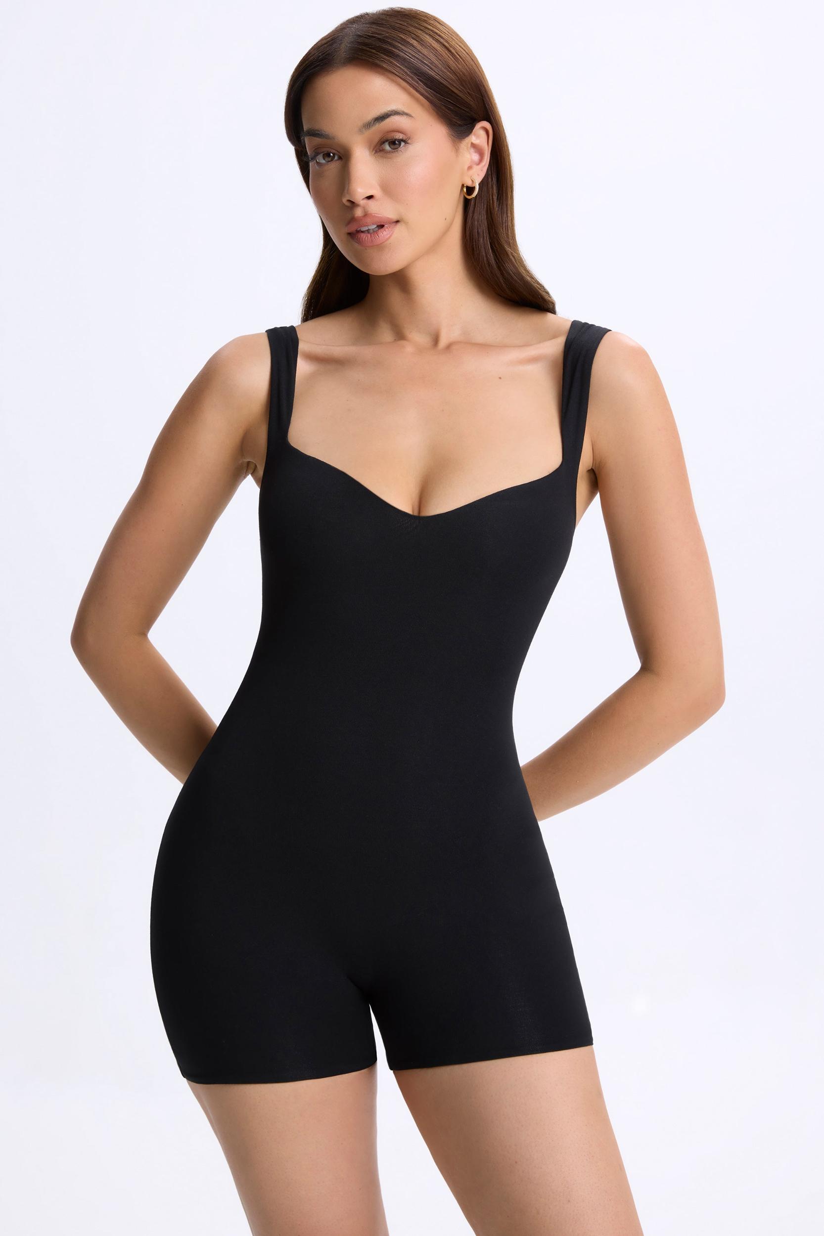 Sweetheart-Neck Unitard in Black Female Product Image