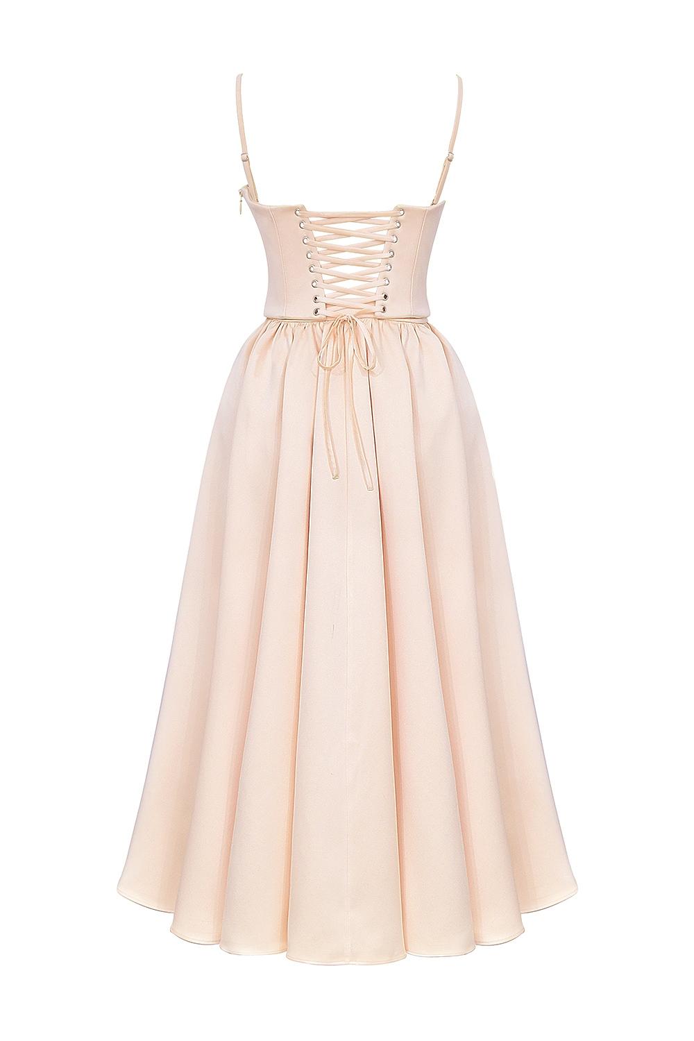 Perfect  peach satin corset and skirt - sale Product Image
