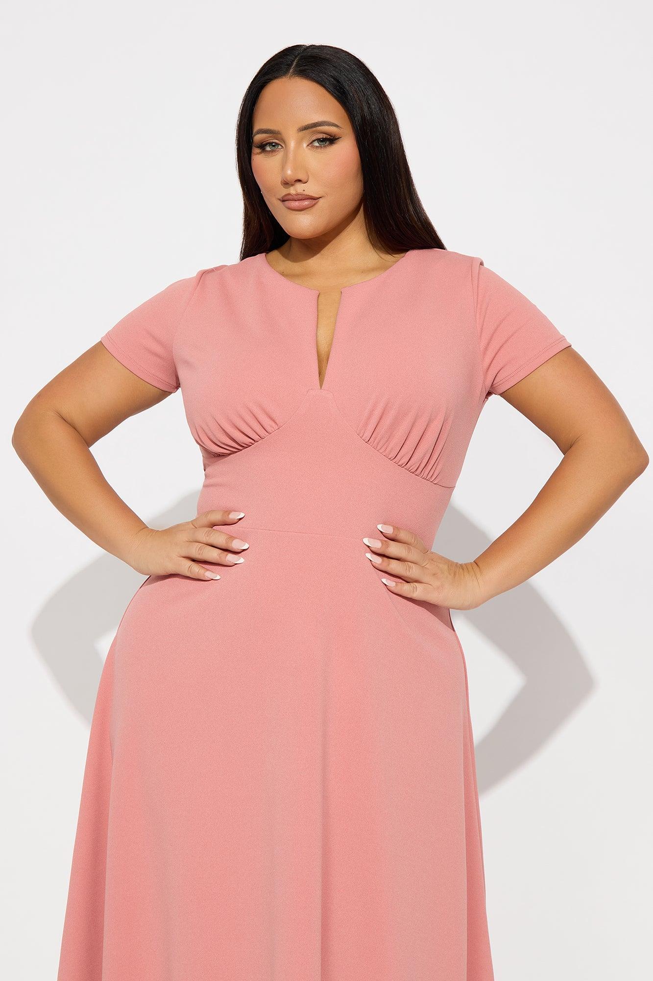 Charolette Short Sleeve Midi Dress - Mauve Female Product Image