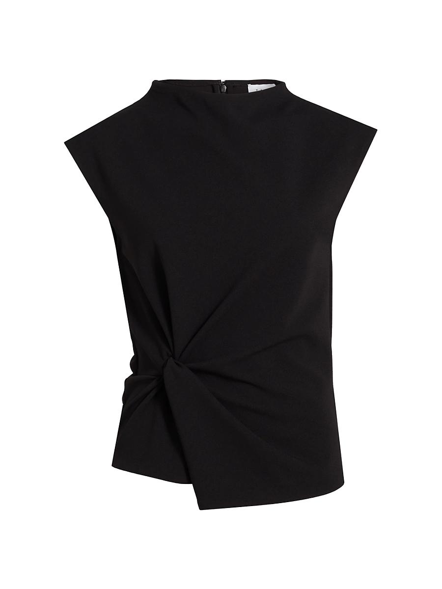 Womens Robin Knot Cap-Sleeve Blouse Product Image