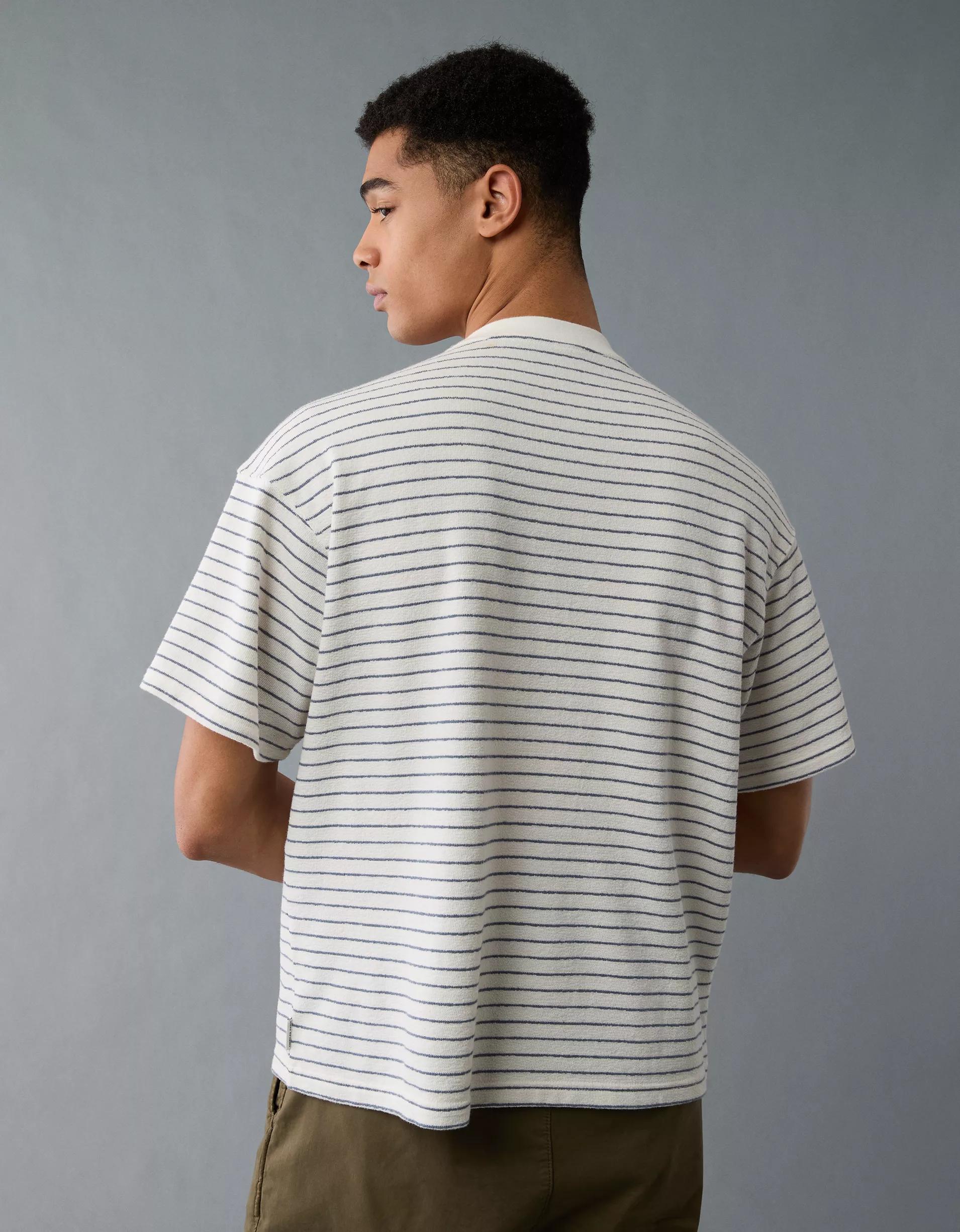 AE Boxy Textured Striped T-Shirt Product Image