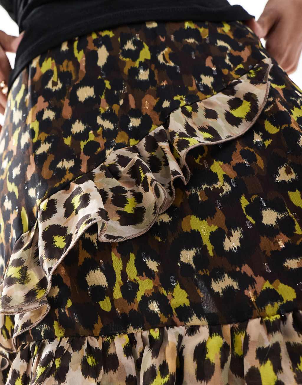 Scalpers jul print mini skirt in khaki   Product Image