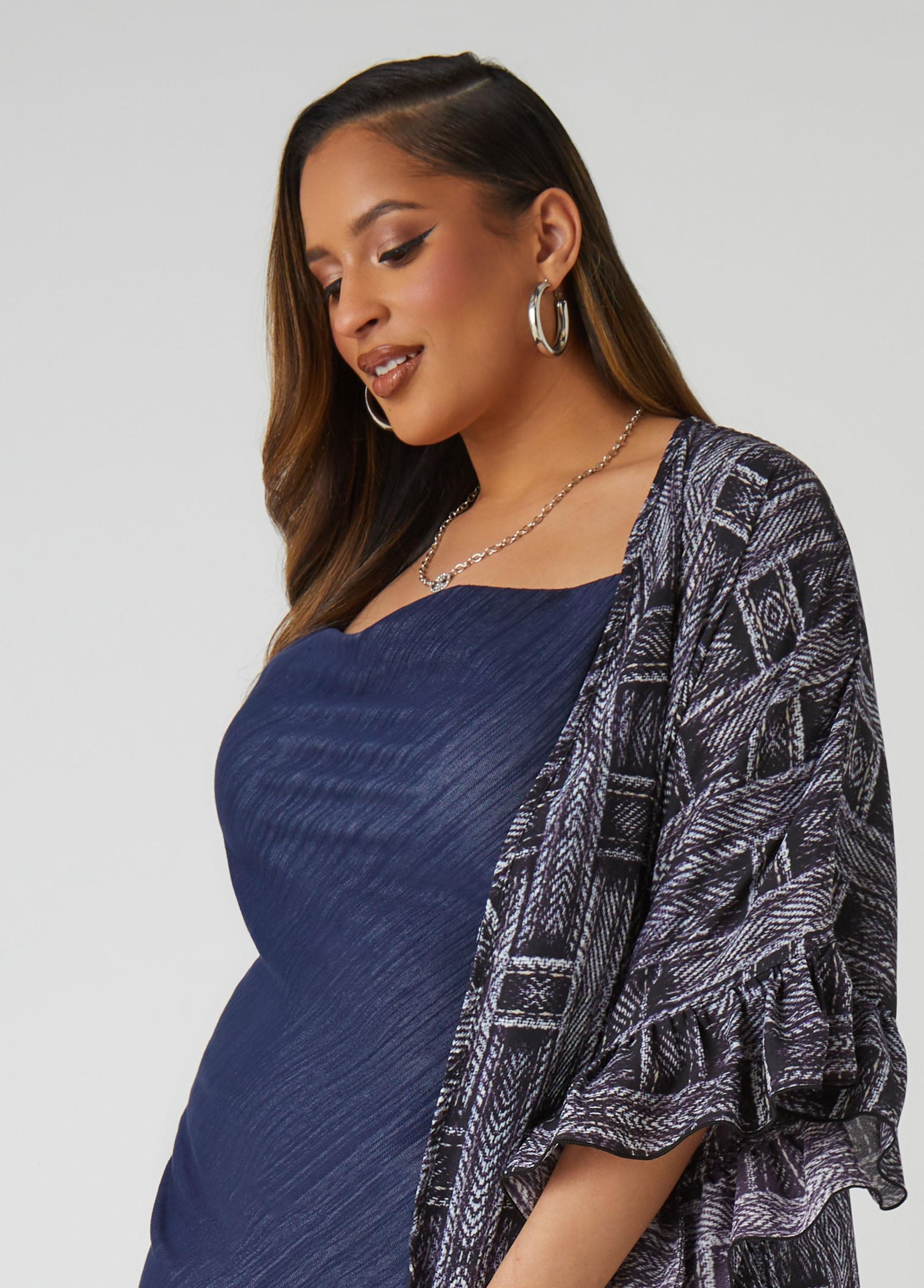 Printed Ruffled Duster Product Image