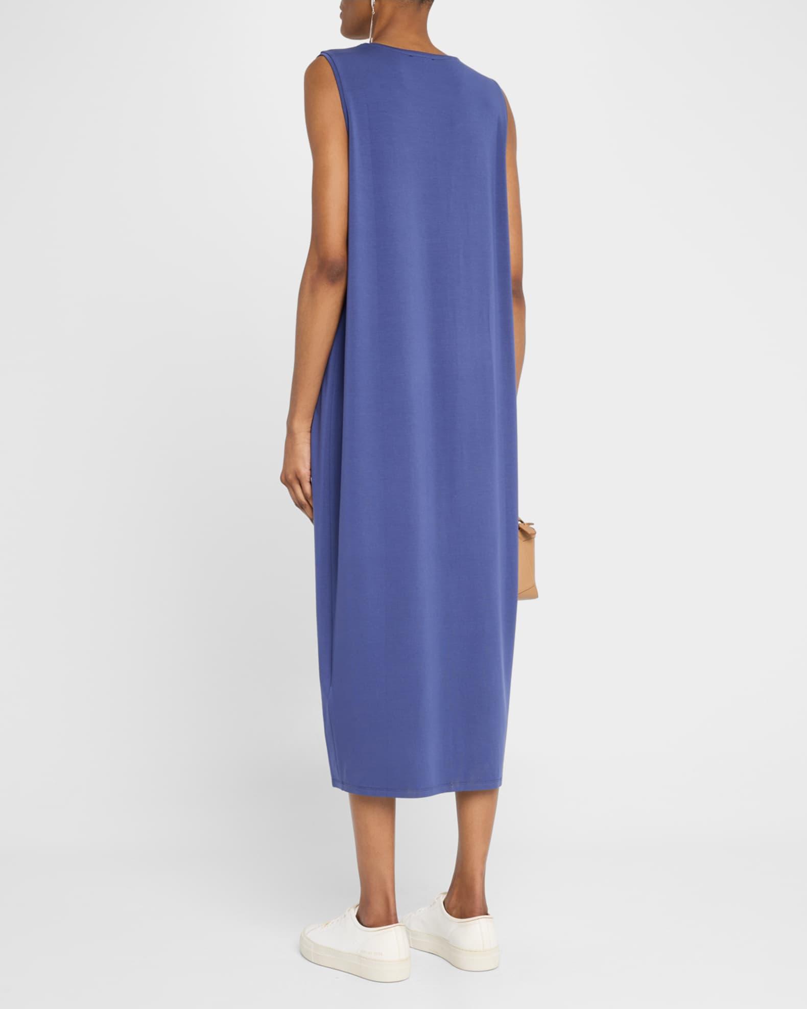 Sleeveless Stretch Jersey Knit Midi Dress Product Image