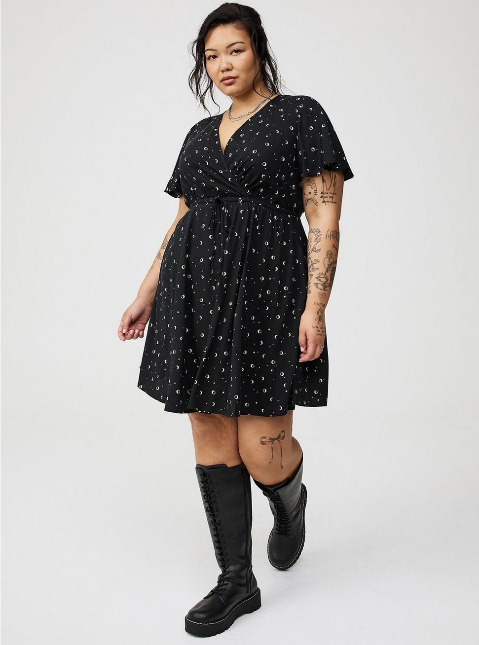 Mini Flutter-Sleeve Surplice Dress Product Image