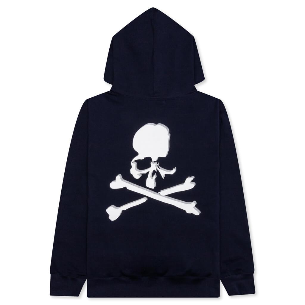 Logo and Skull Hoodie - Navy Male Product Image