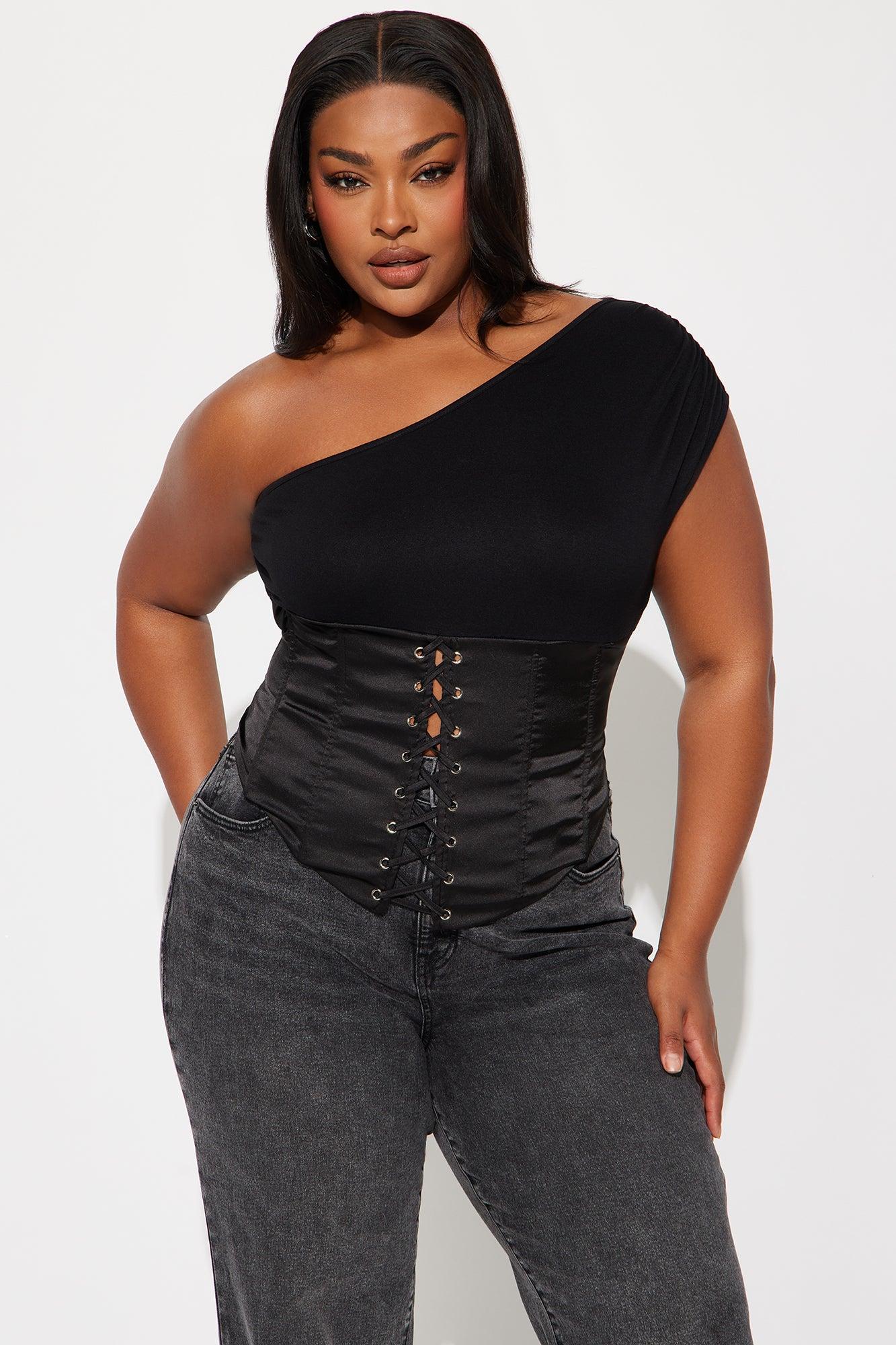 Love On The Line Corset Top - Black Product Image