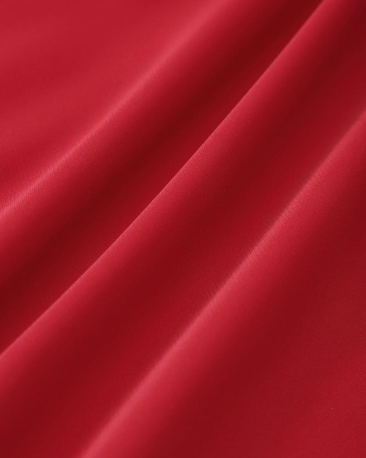 Red Contrast Slit Slip Midi Dress Product Image