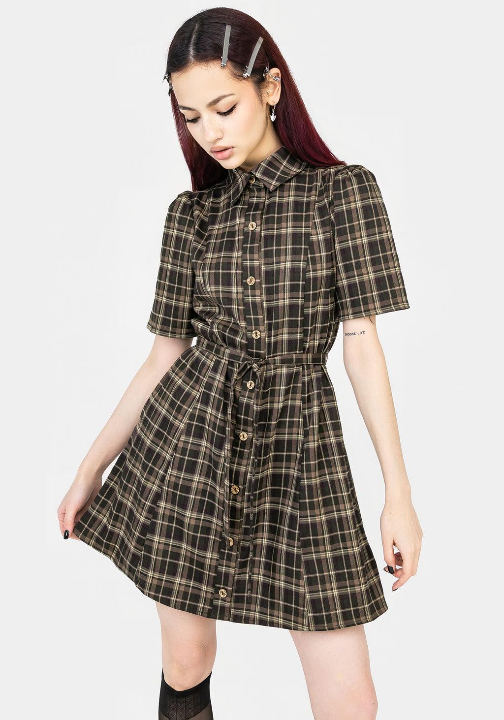 Beatrice Check Mini Shirt Dress Product Image