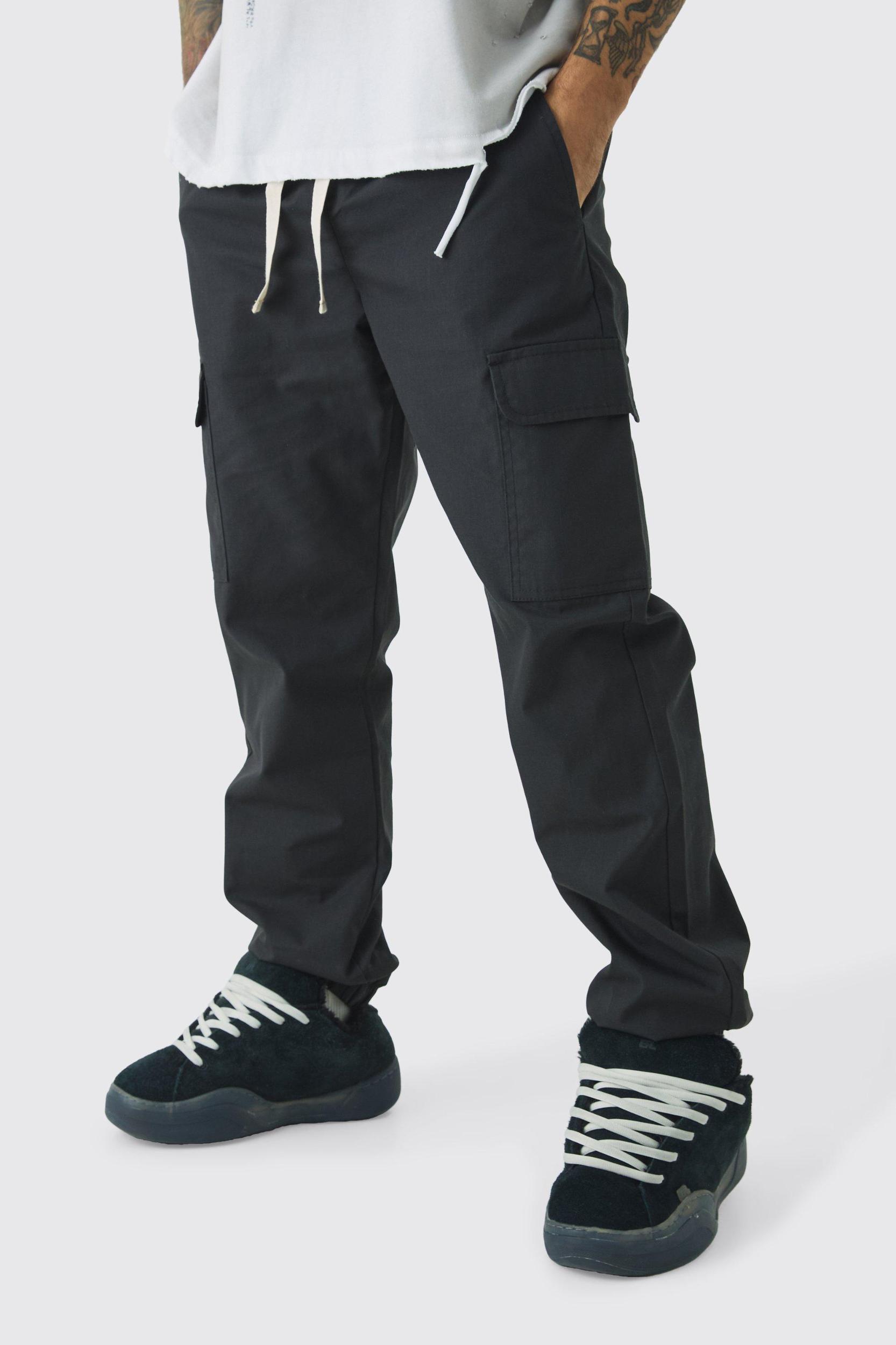 Elasticated Tapered Ripstop Cargo Pants | boohooMAN USA Product Image