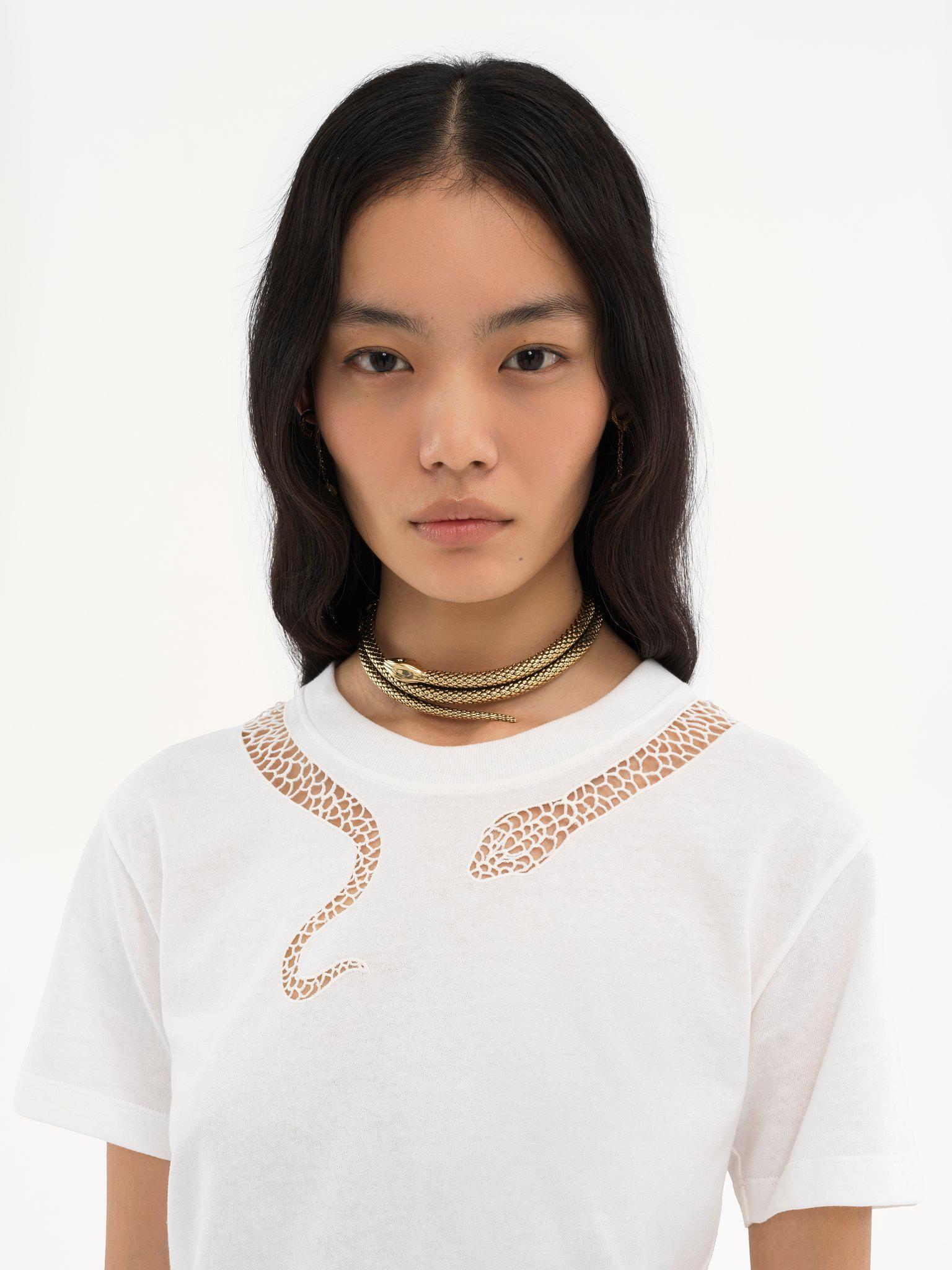 Guipure T-shirt in cotton jersey Product Image