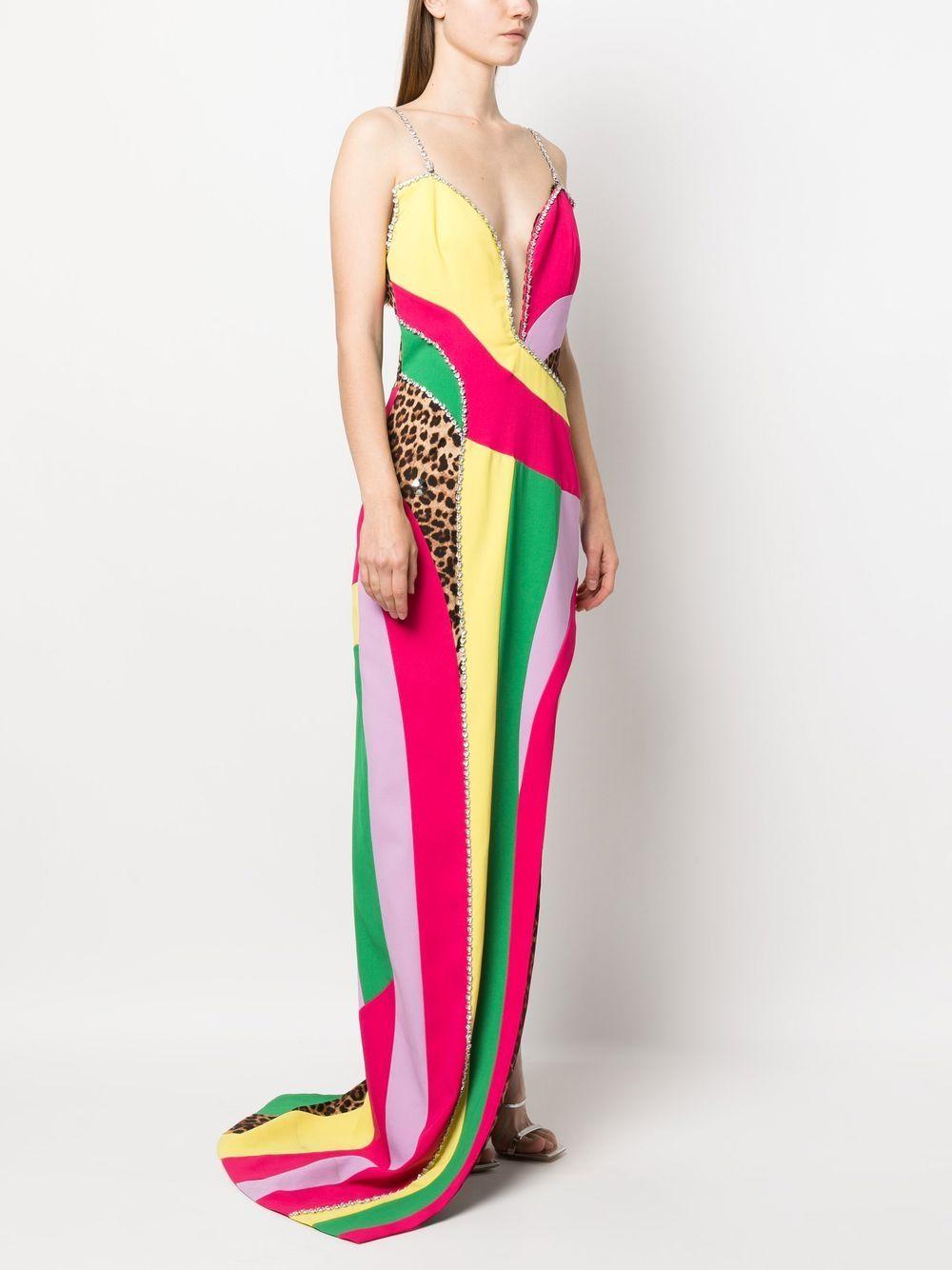 rainbow-patchwork long dress  Product Image