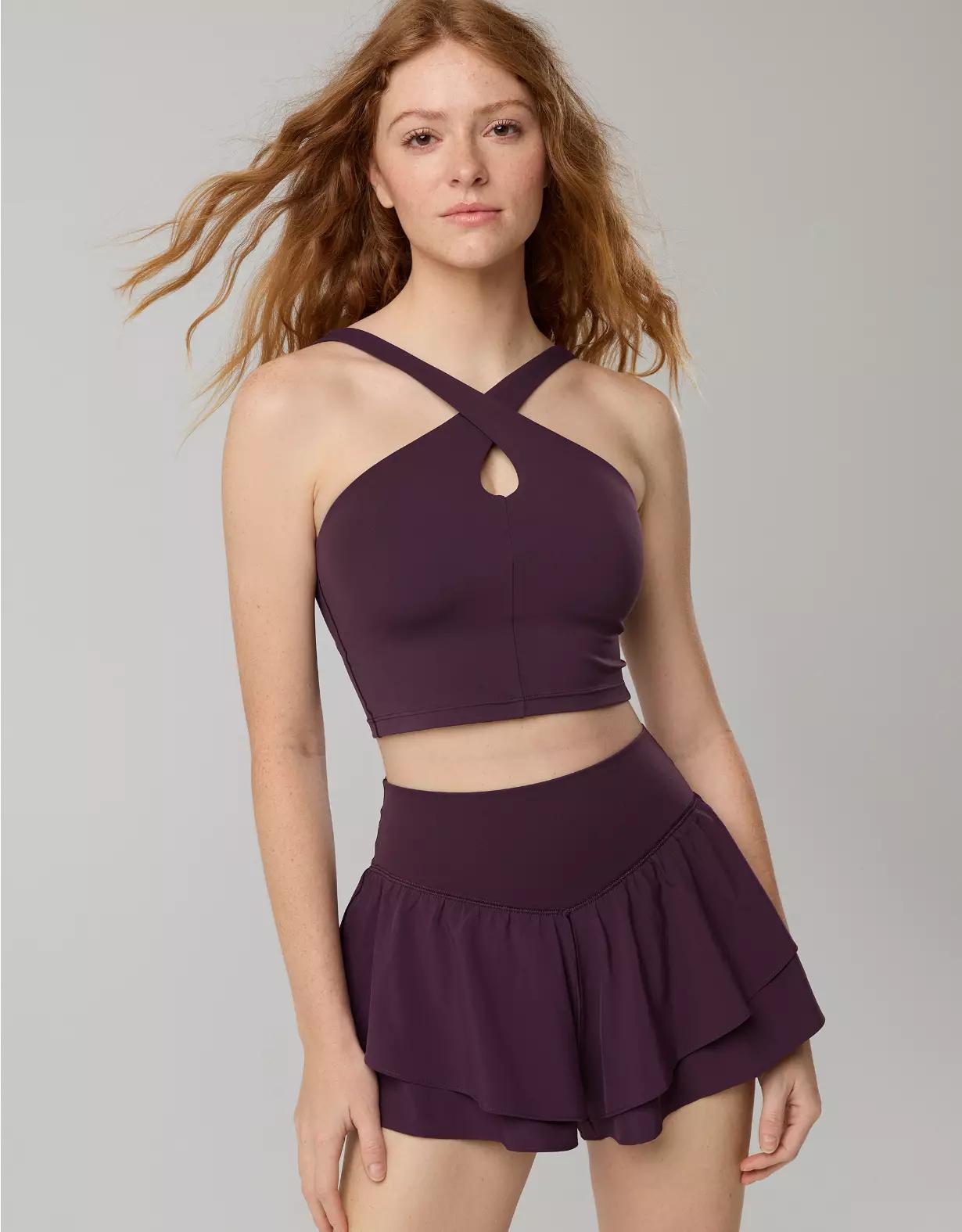 OFFLINE By Aerie Real Me XTRA Criss Cross High Neck Sports Bra Product Image