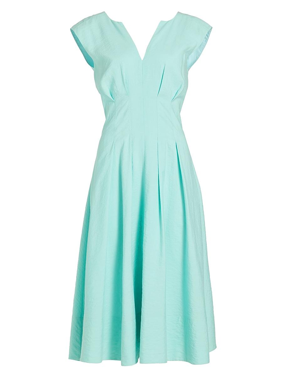 Womens Marcie Cap-Sleeve Silk-Blend Midi-Dress Product Image