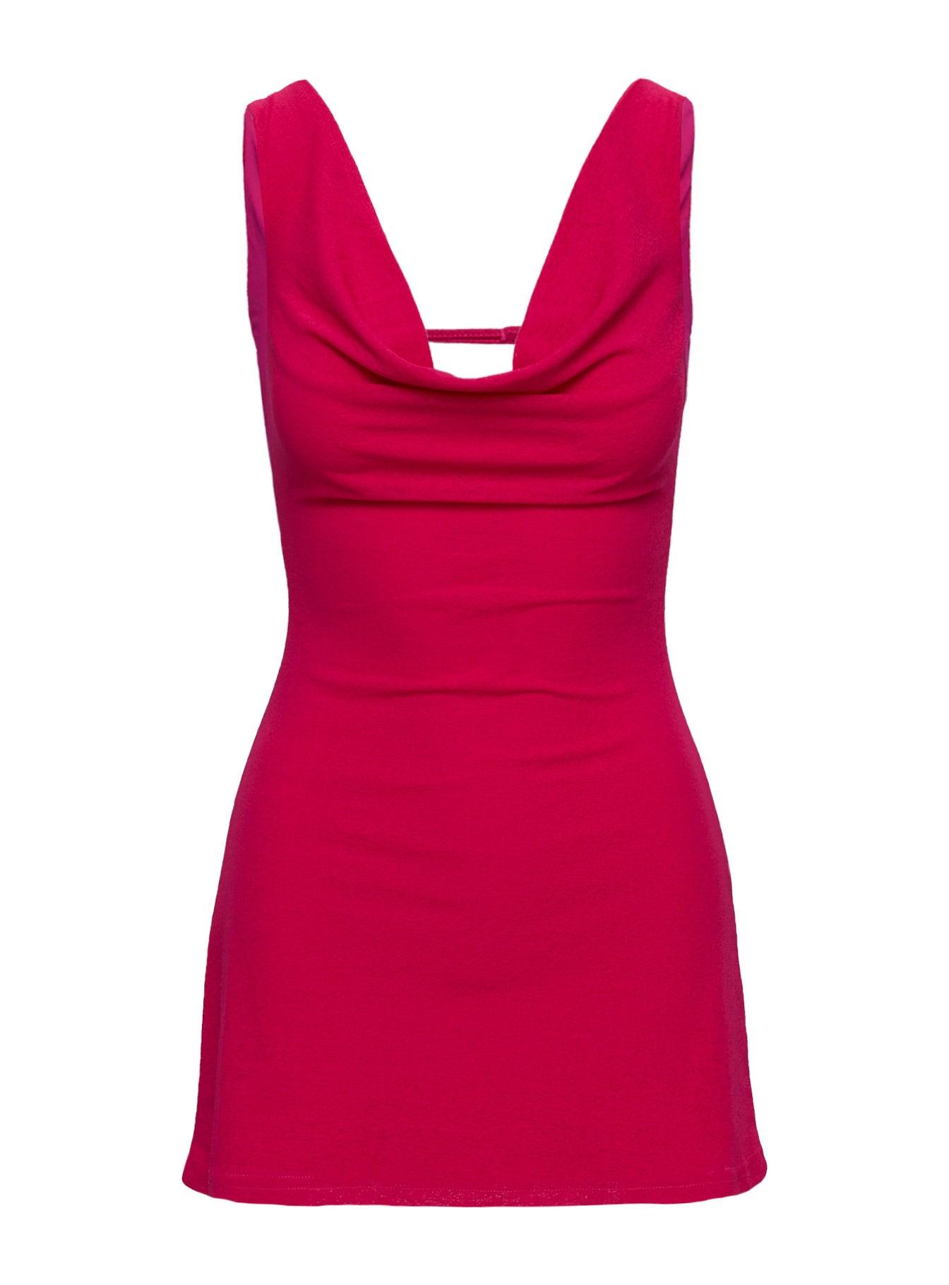 Killer Queen Cowl Mini Dress Pink Product Image