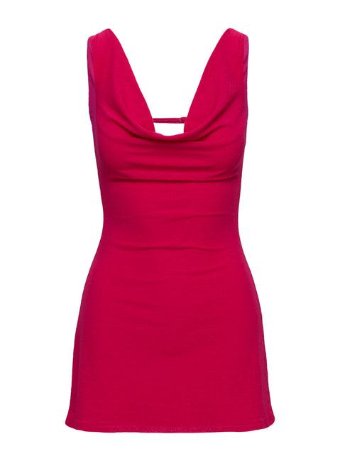Killer Queen Cowl Mini Dress Pink Product Image