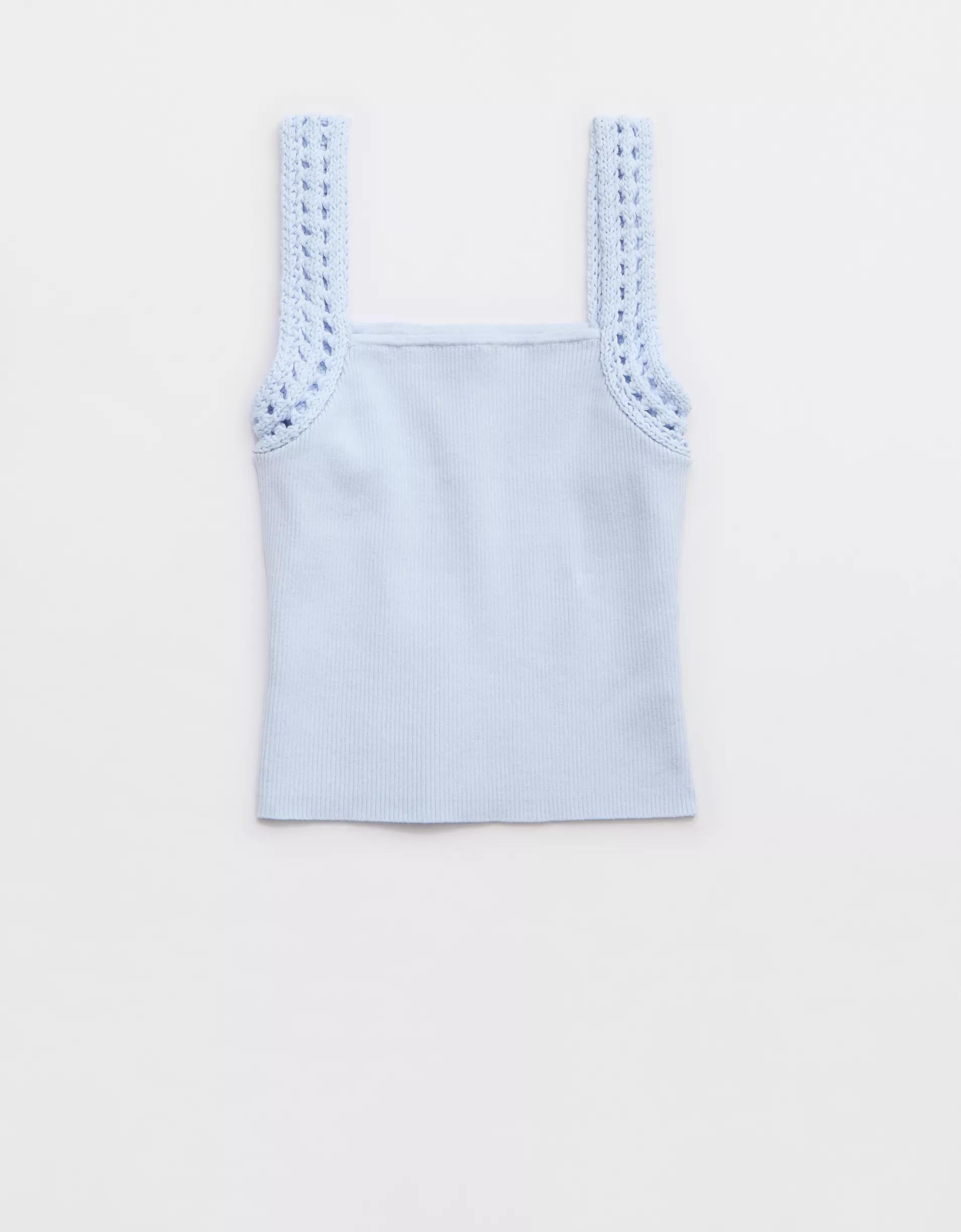 Aerie Crochet Sweater Tank Top Product Image