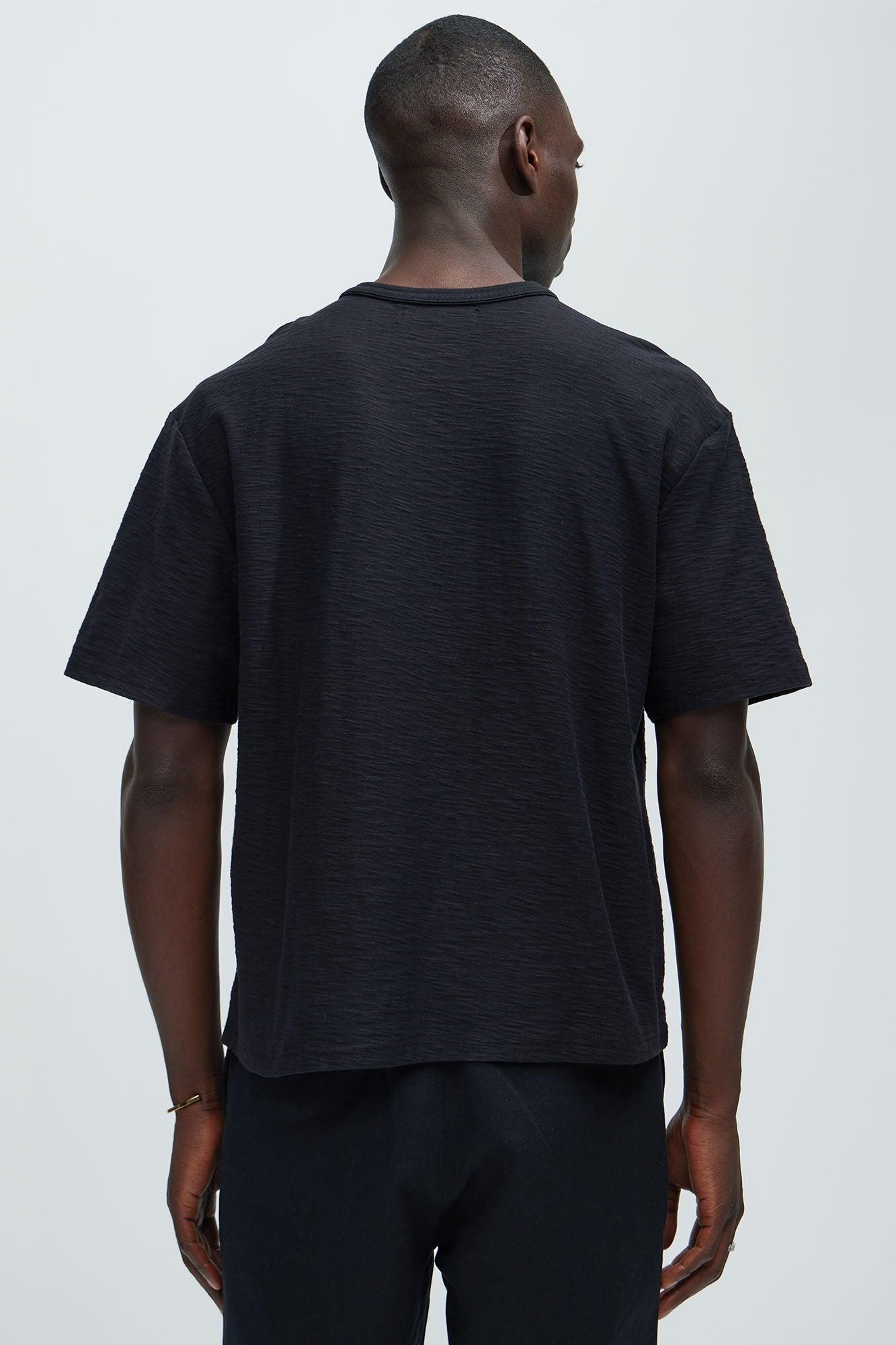 Asher Slub Texture Short Sleeve Tee - Black Product Image